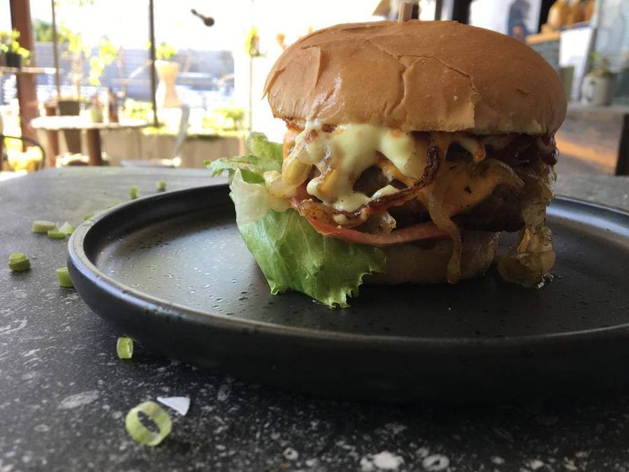Chicken burger at Garden Cafe